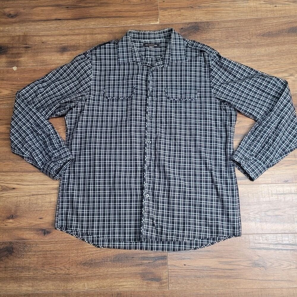 Michael Kors Button Up Shirt Men Extra Large Long‎ Sleeve Plaid Casual Wear